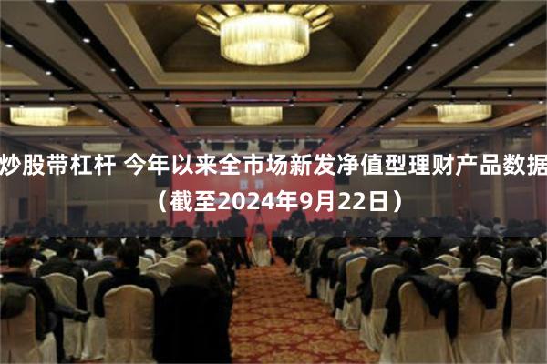 炒股带杠杆 今年以来全市场新发净值型理财产品数据（截至2024年9月22日）