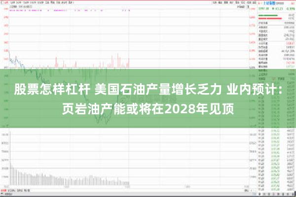 股票怎样杠杆 美国石油产量增长乏力 业内预计：页岩油产能或将在2028年见顶